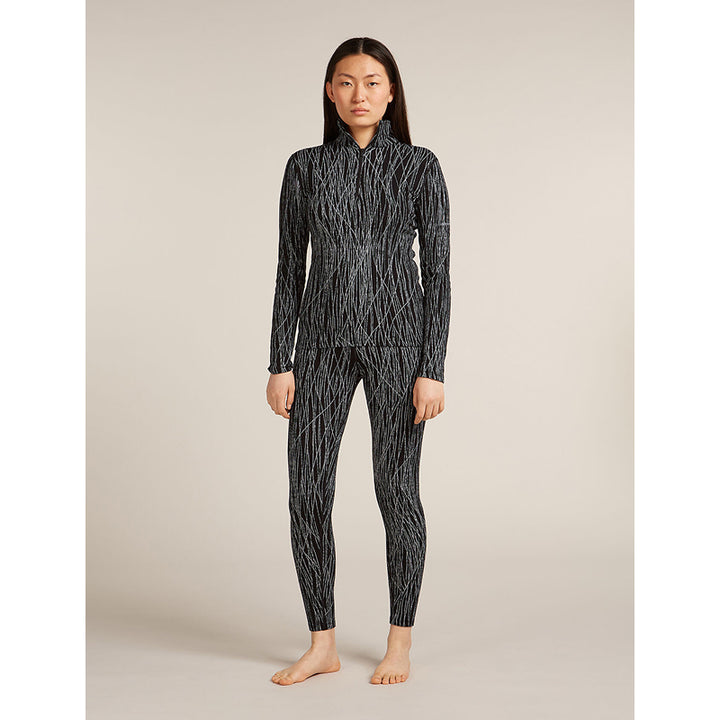 Icebreaker Women's Merino 260 Tech Vertex Long Sleeve Half Zip Thermal Top Delta Lines