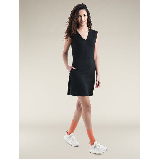 Icebreaker Robe Merino 200 Granary sans manches à col en V pour femme