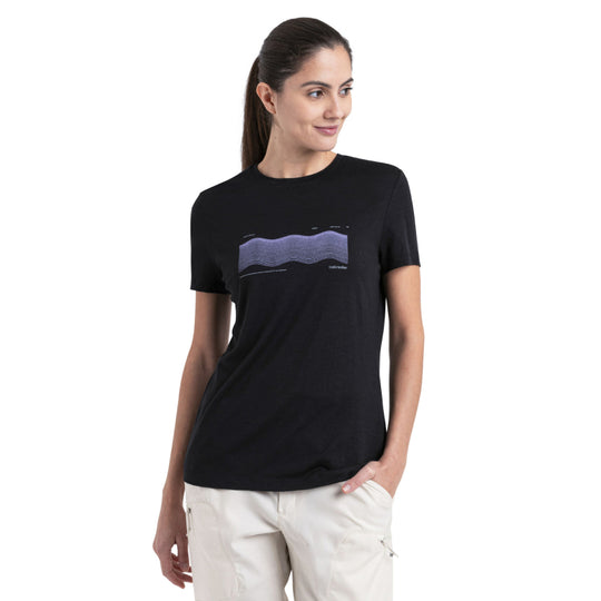 T-shirt à manches courtes Icebreaker Merino 150 Tech Lite III pour femme - Contour Waves