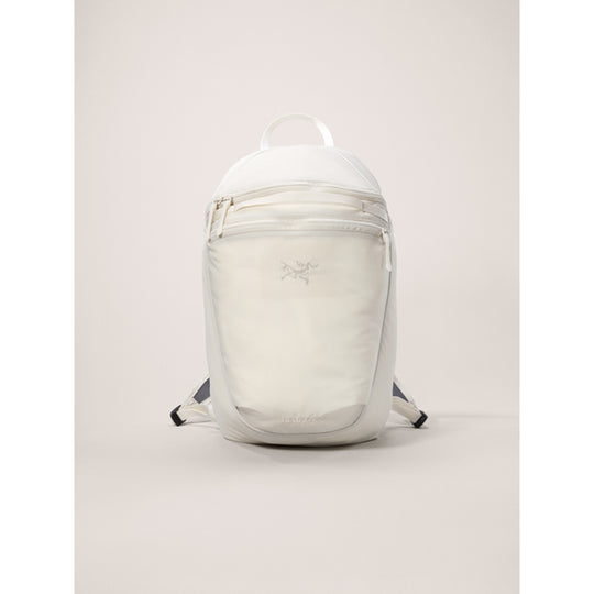 White backpack on a light gray background