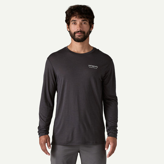 Patagonia Long Sleeve Cap Cool Merino Blend Graphic Shirt Men&