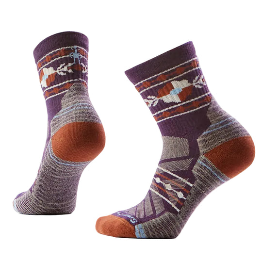 Chaussettes mi-mollet SmartWool pour femmes, style rétro floral, motif randonnée