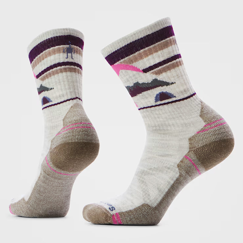 Chaussettes montantes Smartwool pour femmes, modèle Hike Light Cushion Mountain Moon.