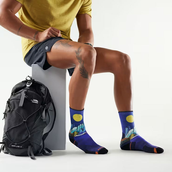 Smartwool Men's Hike Targeted Cushion Mountain Myth Print Crew Socks