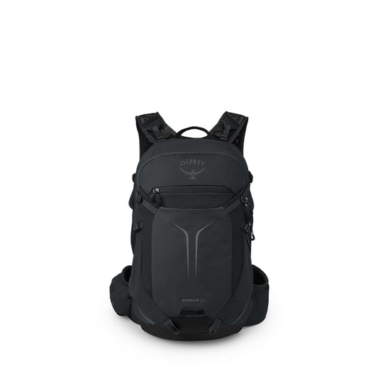 Black Osprey backpack on a white background