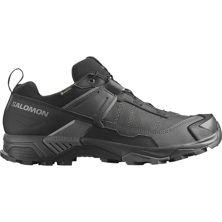 Black Salomon hiking shoe on a white background