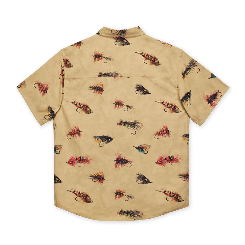 Hooké Men's Atlantic Salmon Flies Short Sleeve Shirt