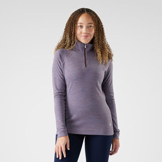 Smartwool Couche de base thermique classique en mérinos pour femme avec fermeture éclair 1/4 en boîte
