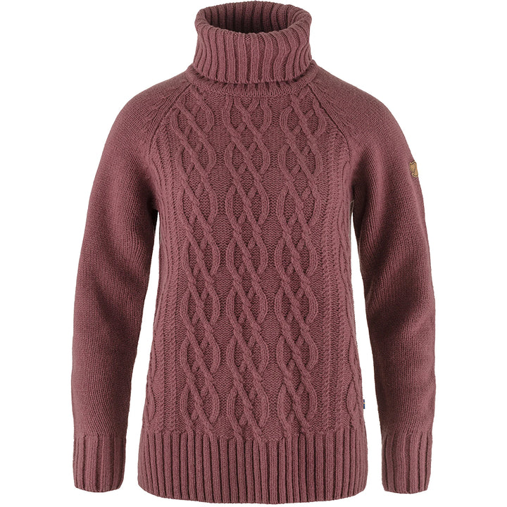Fjällräven Ovik Pull à col roulé en tricot torsadé pour femme