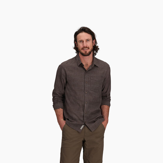 T-shirt à manches longues Royal Robbins pour homme, en chanvre ajouré