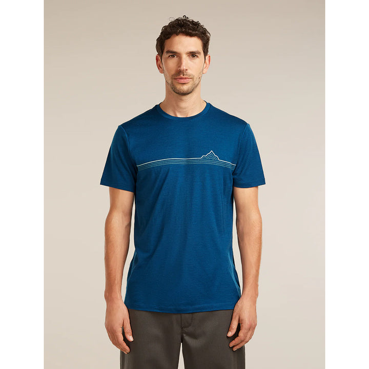 T-shirt Homme Mérinos 150 Tech Lite Manches Courtes Icebreaker Rayures Rangées