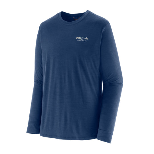 Patagonia Long Sleeve Cap Cool Merino Blend Graphic Shirt Men&