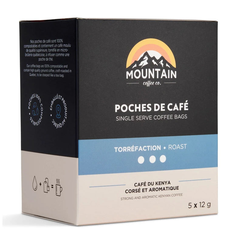 Mountain Coffee Co. Single Serve Coffee Bags Dark Roast 5 Pack