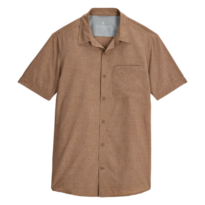 Brown short-sleeve shirt on a white background