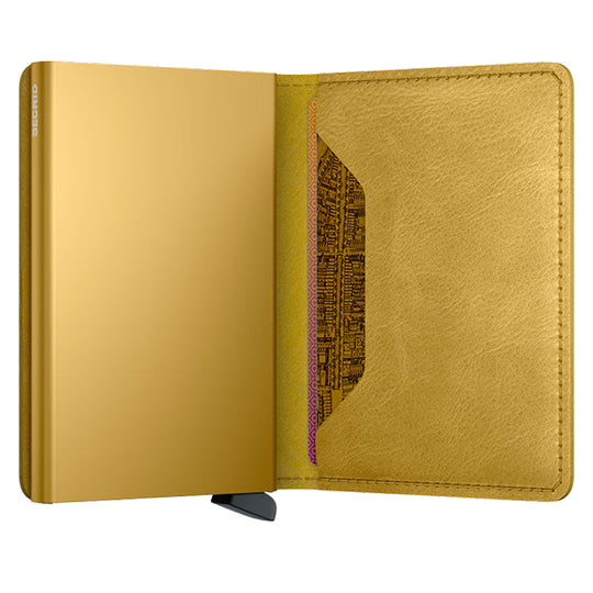 Portefeuille fin Secrid jaune vintage