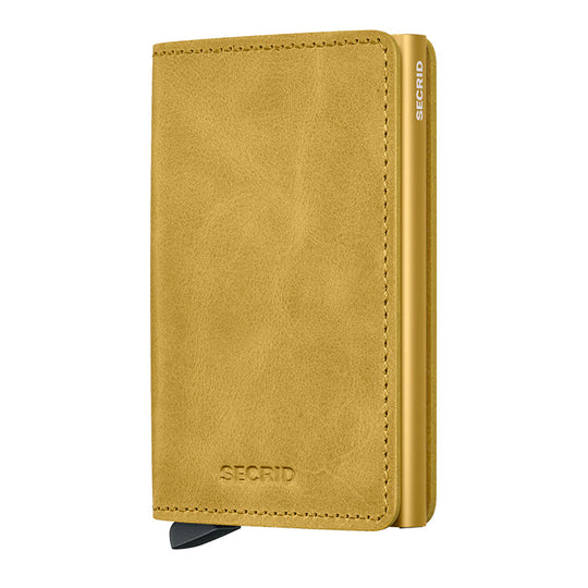 Portefeuille fin Secrid jaune vintage