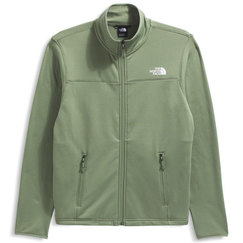 Green jacket with The North Face logo on a white background