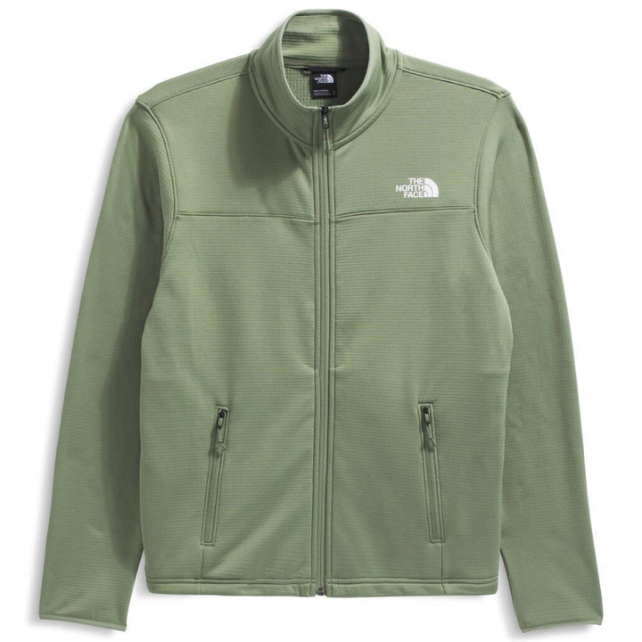 Green jacket with The North Face logo on a white background
