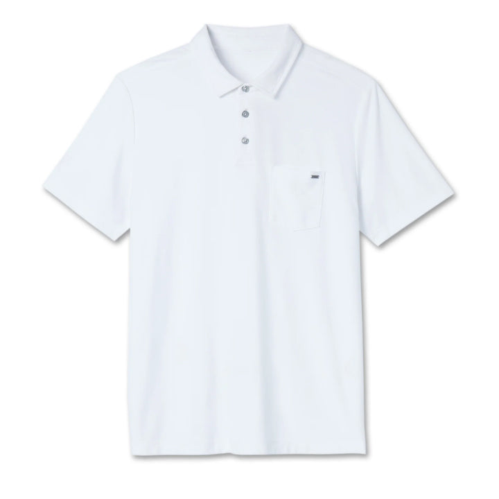 White polo shirt on a white background