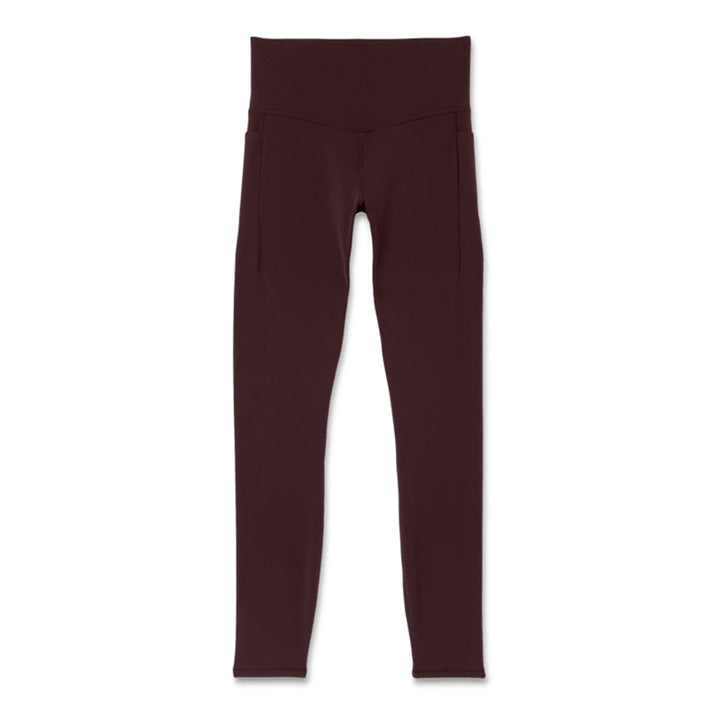 Maroon leggings on a white background