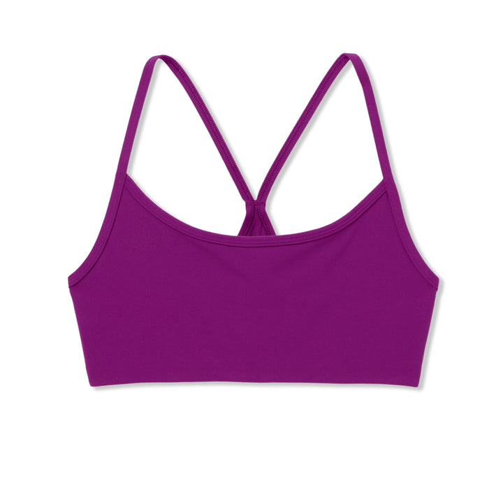 Purple sports bra on a white background