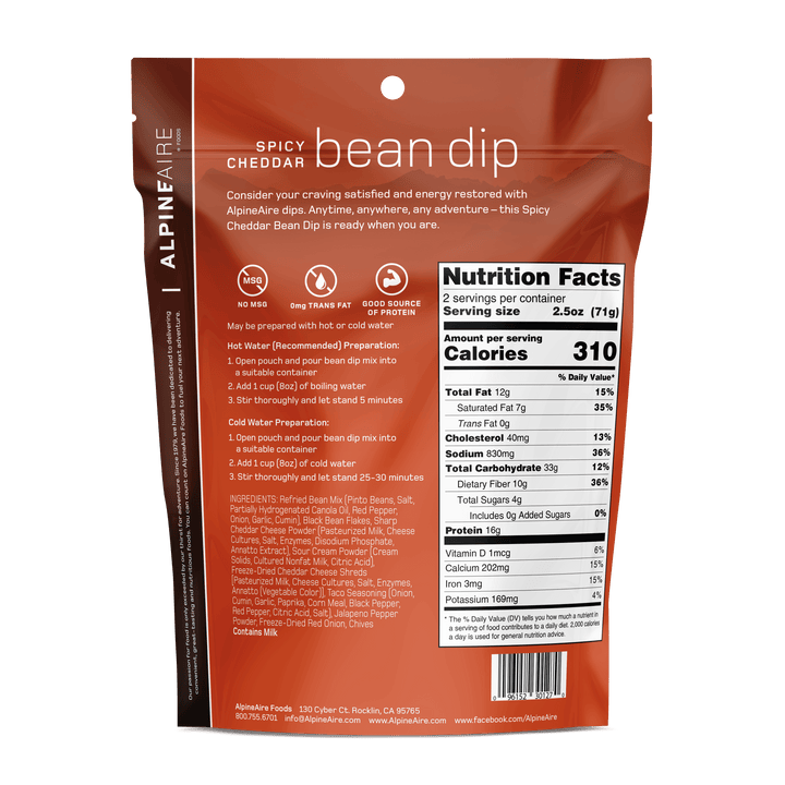 Alpine Aire Spicy Cheddar Bean Dip