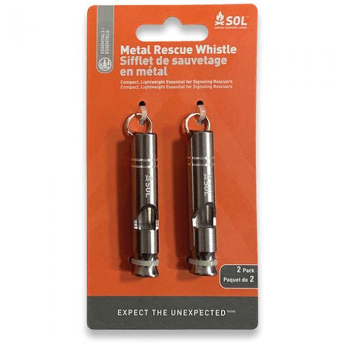 SOL Metal Rescue Whistle - 2 Pack