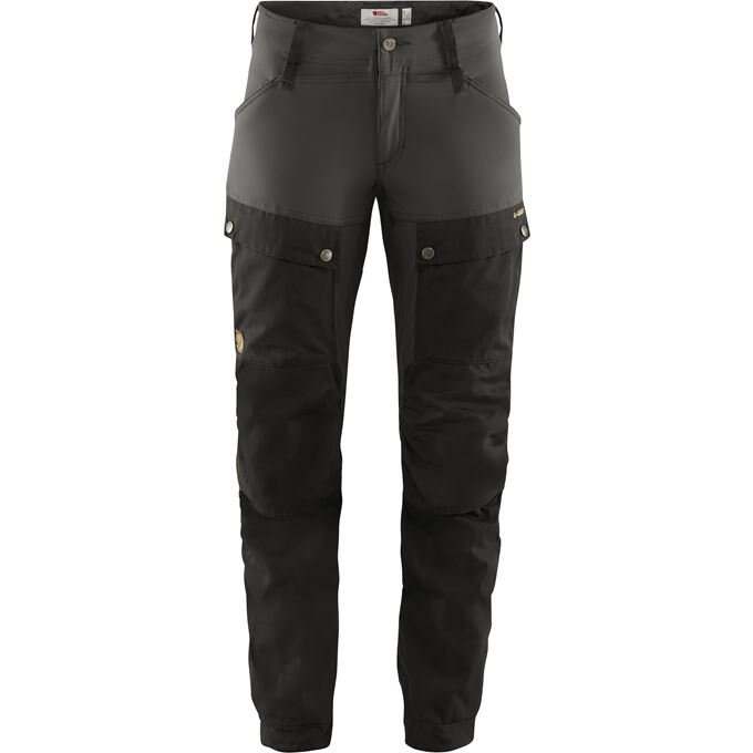 FJÄLLRÄVEN Women's Keb Trousers Regular - Black / Stone Grey