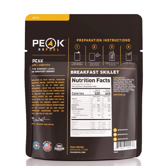 Repas à la poêle pour petit-déjeuner Peak Refuel