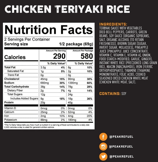 Repas de riz teriyaki au poulet Peak Refuel