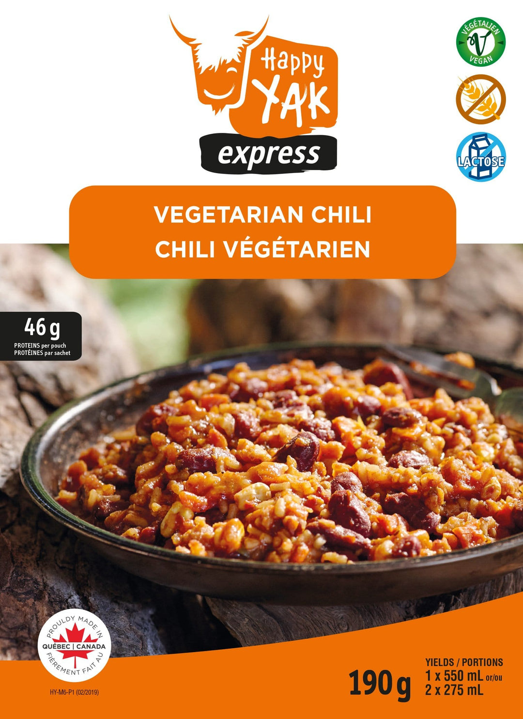 Happy Yak Vegetarian Chili - 1 Portion