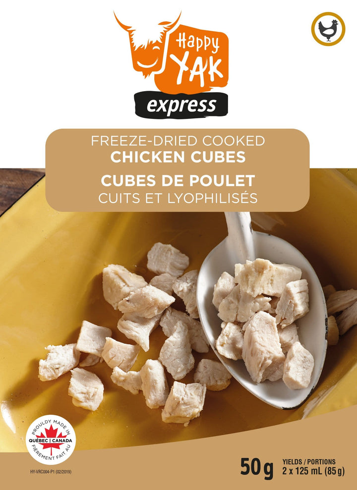 Cubes de poulet cuits lyophilisés Happy Yak (50g)