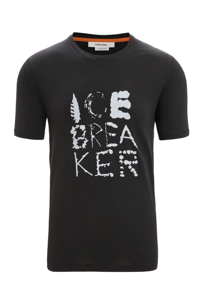 Ice Breaker Men Tencel Cotton Short-Sleeve Tee Natural Logo