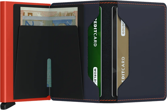 Secrid Slim Wallet - Matte Night Blue &amp; Orange