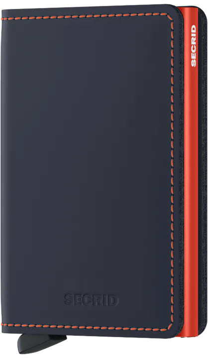 Secrid Slim Wallet - Matte Night Blue &amp; Orange