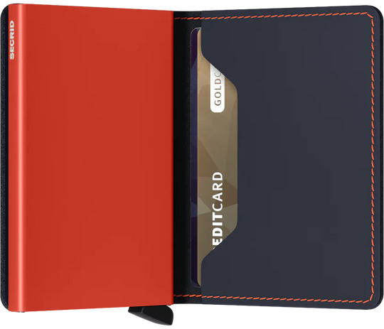 Secrid Slim Wallet - Matte Night Blue &amp; Orange