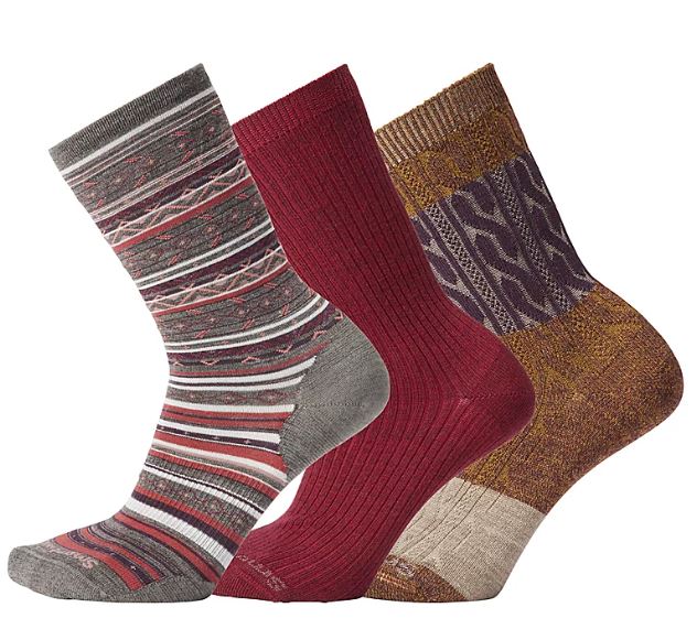 SmartWool Women's Everyday Red Holiday Trio Socks