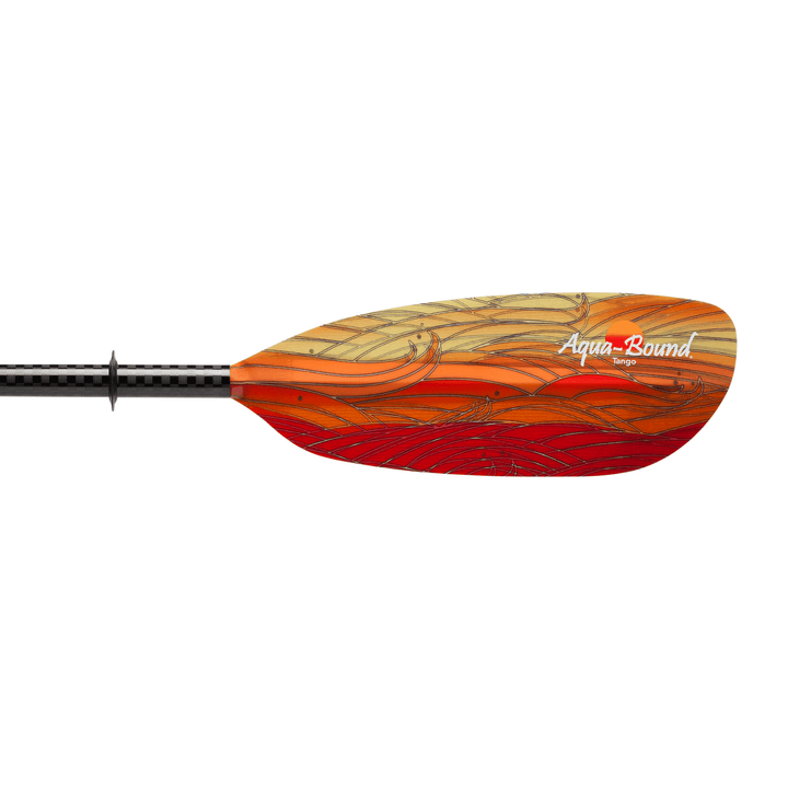 Pagaie de kayak à tige courbée en fibre de verre Aqua Bound Tango 2 pièces - Fuego Red Lam 230 cm