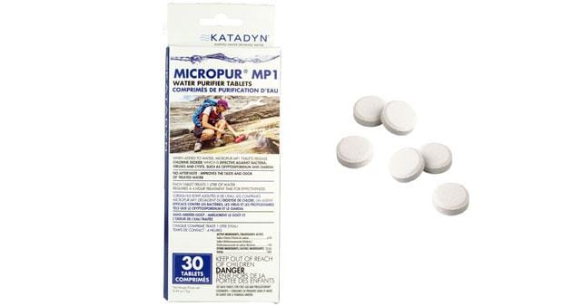 Tablettes de purificateur d'eau Katadyn Micropur MP1 - paquet de 30