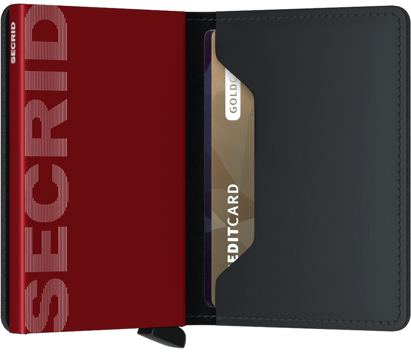 Secrid Slim Wallet - Matte Black-Red
